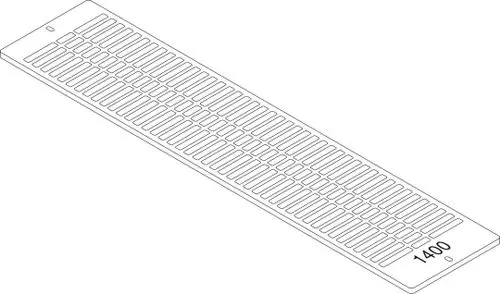 Weißes Aufsteckgitter mit parallelen Lüftungsschlitzen, geeignet für die Verwendung mit Bosch Heizsystemen.